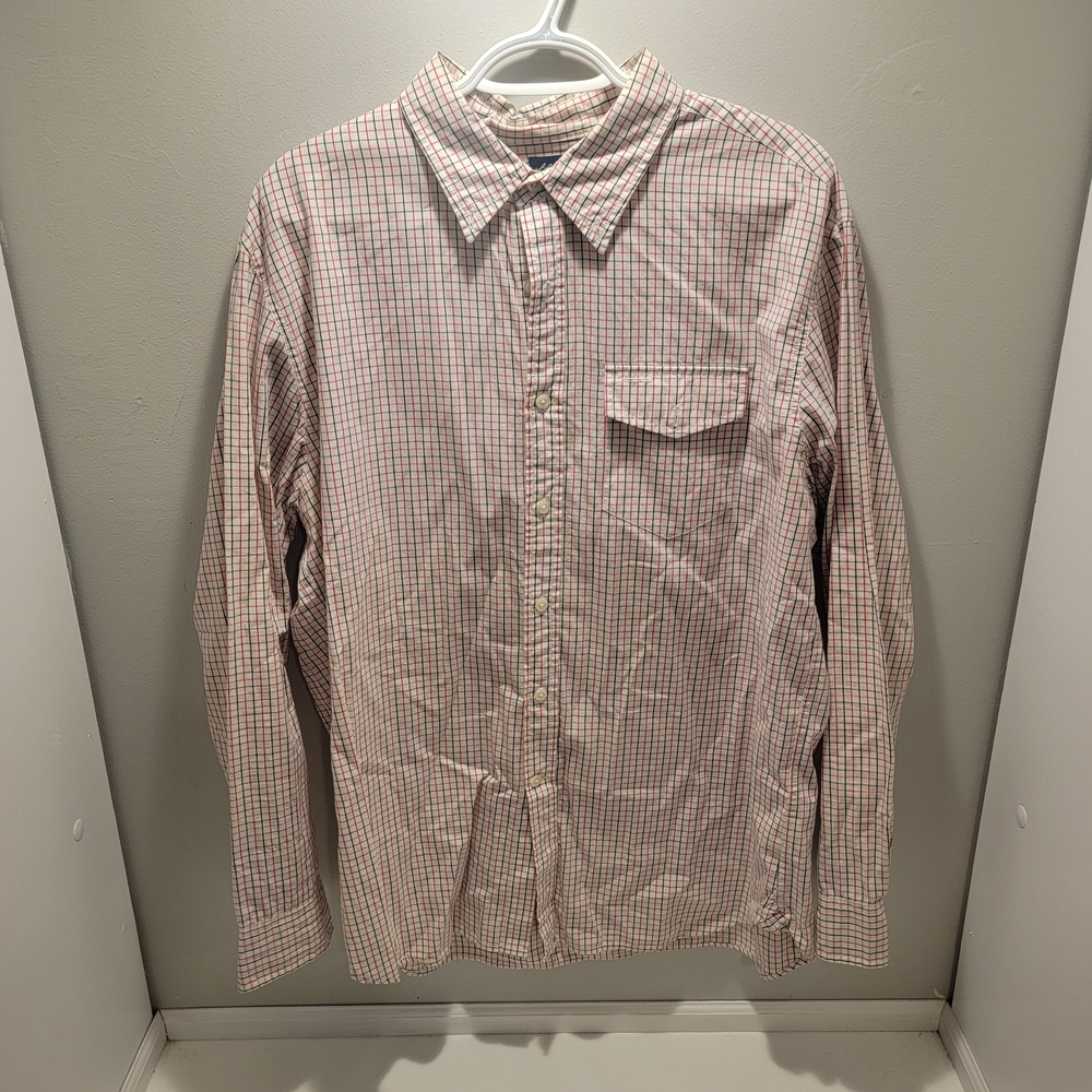 L.L. Bean Men's Plaid Shirt - Red and White